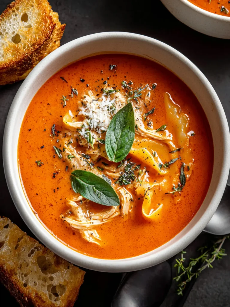 Cozy Creamy Chicken Tomato Soup Recipe First Image