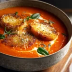 Roasted Tomato Soup with Crispy Gruyère Toasts First Image