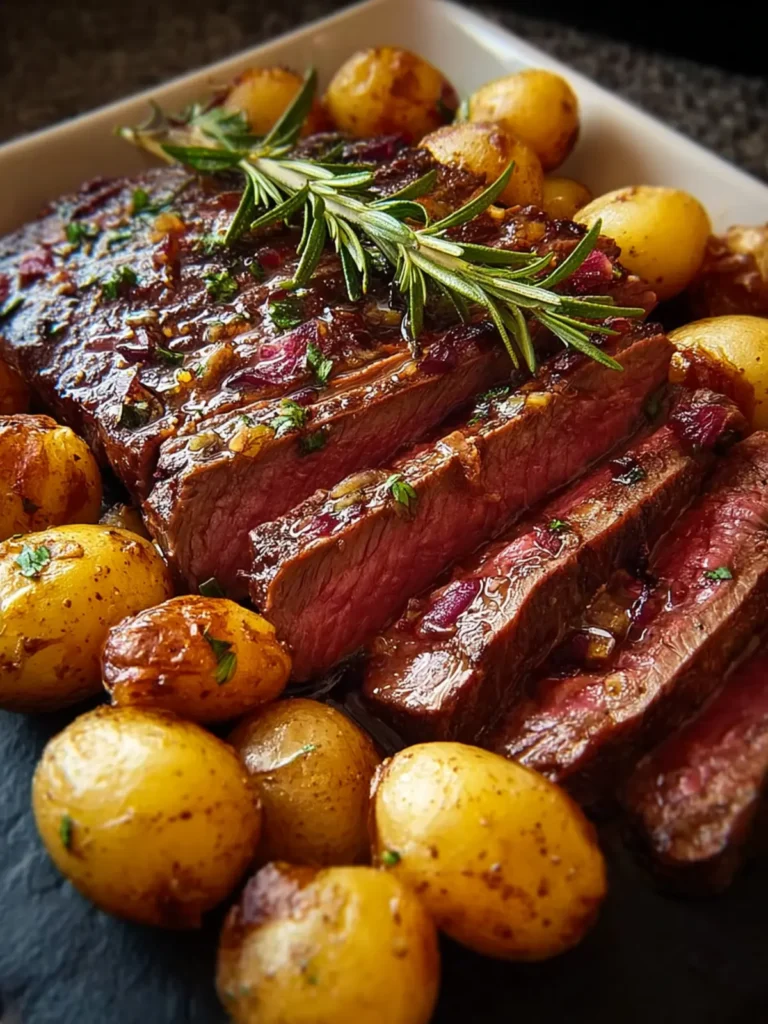 roast flank steak with potatoes First Image