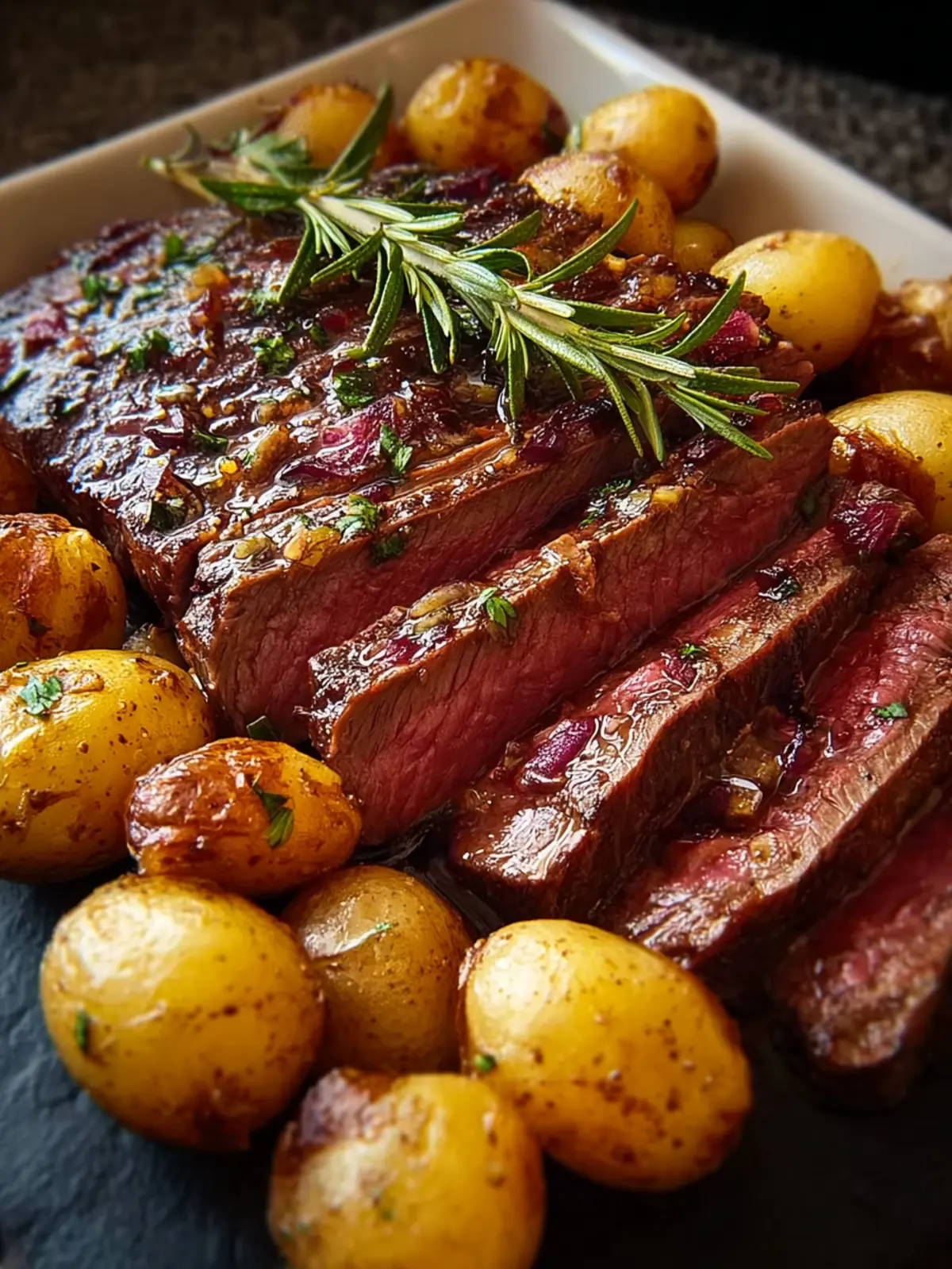 roast flank steak with potatoes First Image