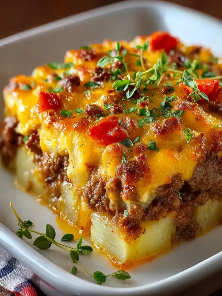 cheesy hamburger potato casserole First Image