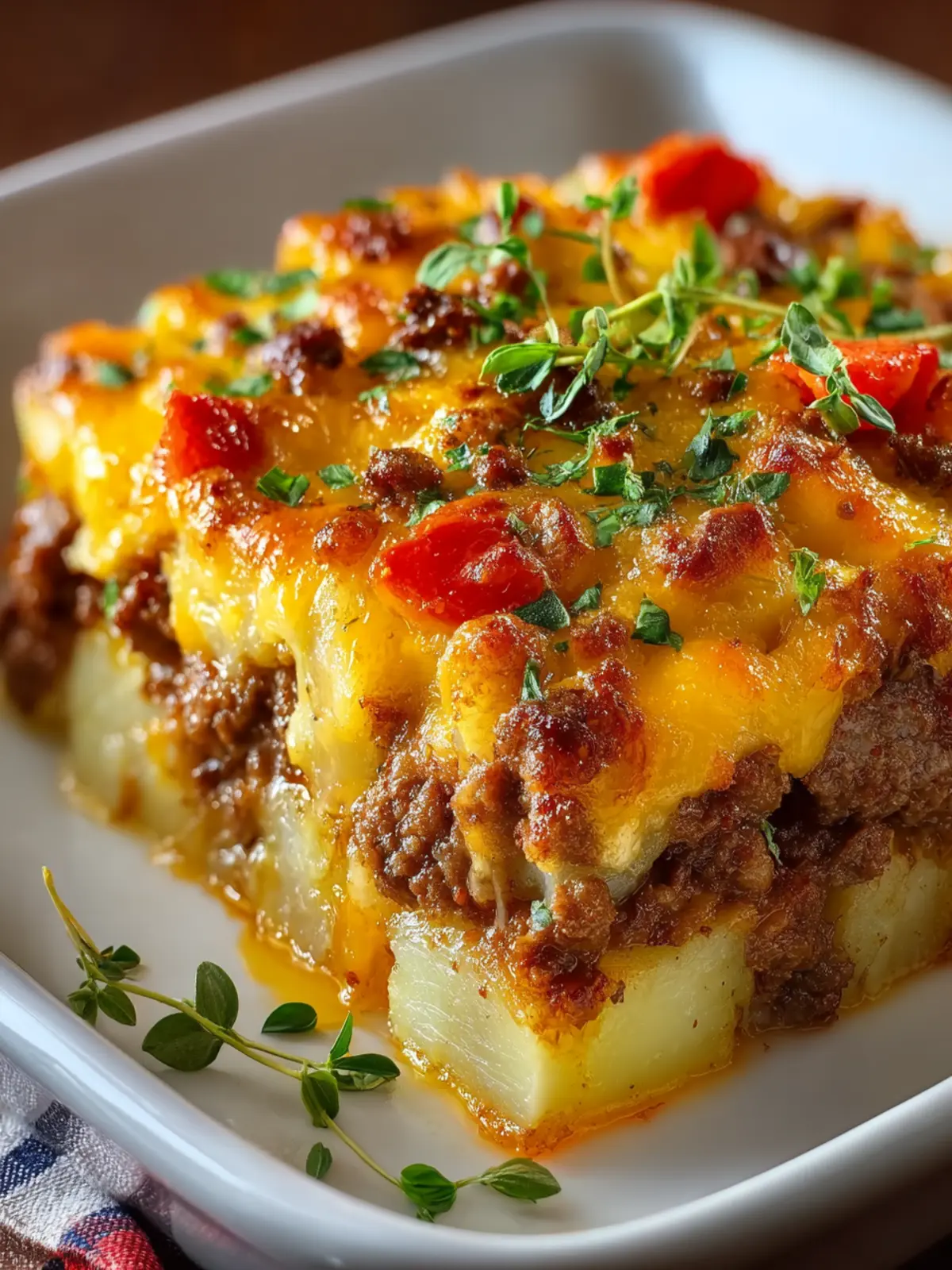 cheesy hamburger potato casserole First Image
