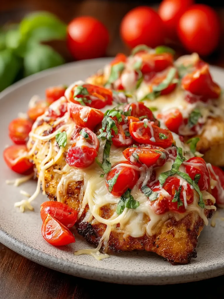 Cheesy Bruschetta Chicken Recipe Delight First Image