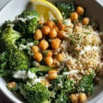Easy Kale Chickpea Quinoa Salad with Broccoli & Lemon First Image