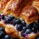 Blueberry Cream Cheese Croissant Casserole First Image