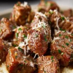 Crockpot Garlic Parmesan Steak Bites First Image
