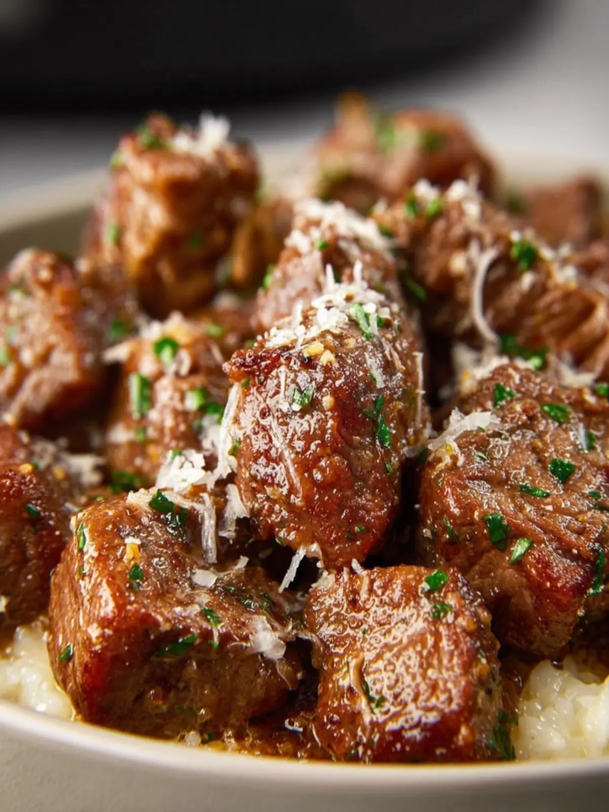 Crockpot Garlic Parmesan Steak Bites First Image