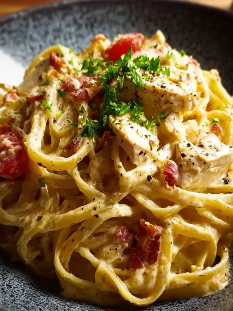 Creamy Chicken Carbonara-Style Pasta First Image