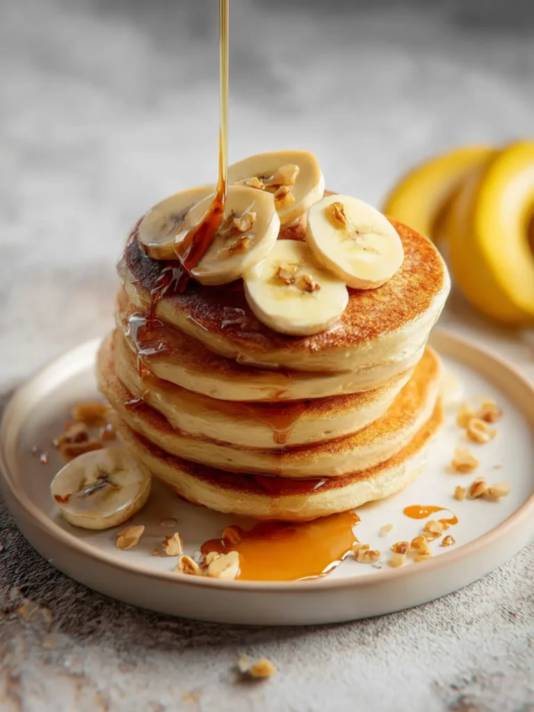 Fluffy Banana Pancakes with Pancake Mix First Image