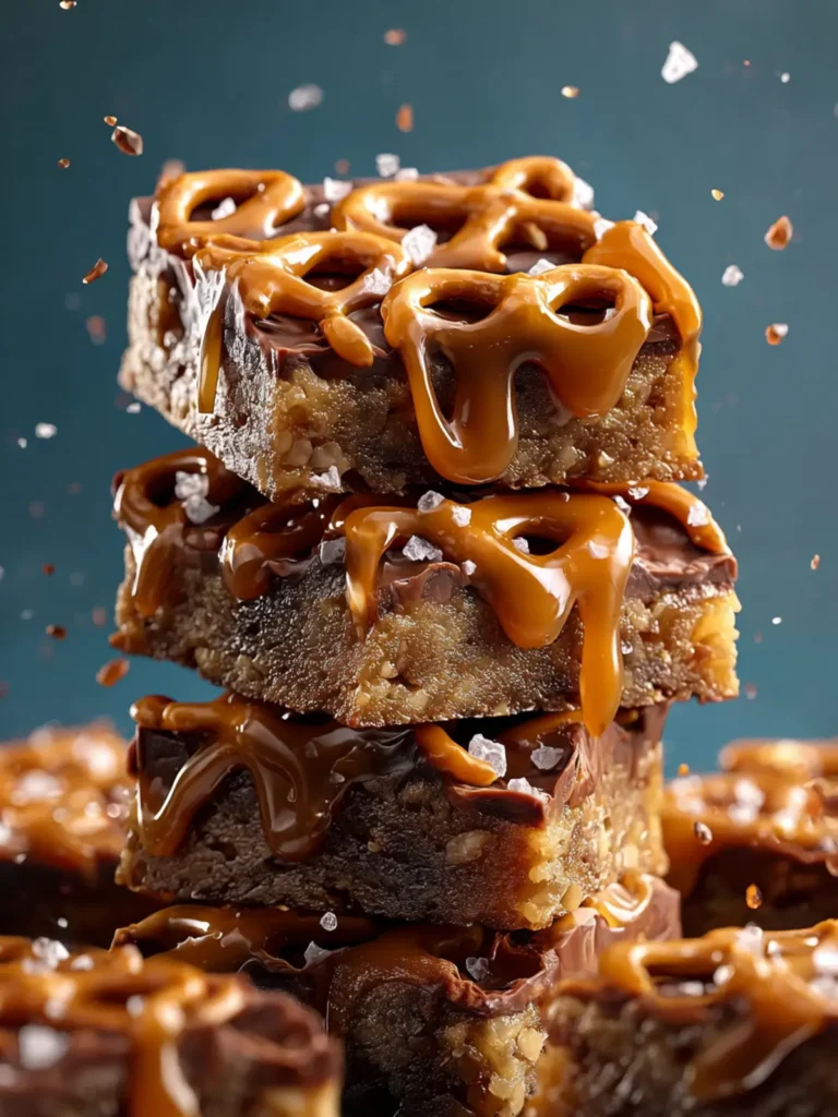Salted Caramel Pretzel Blondies First Image