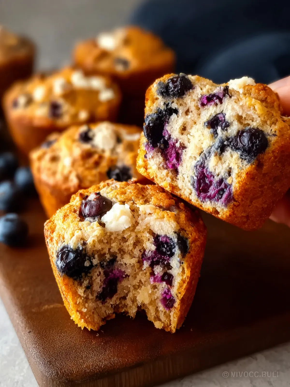 Cottage Cheese Blueberry Muffins First Image
