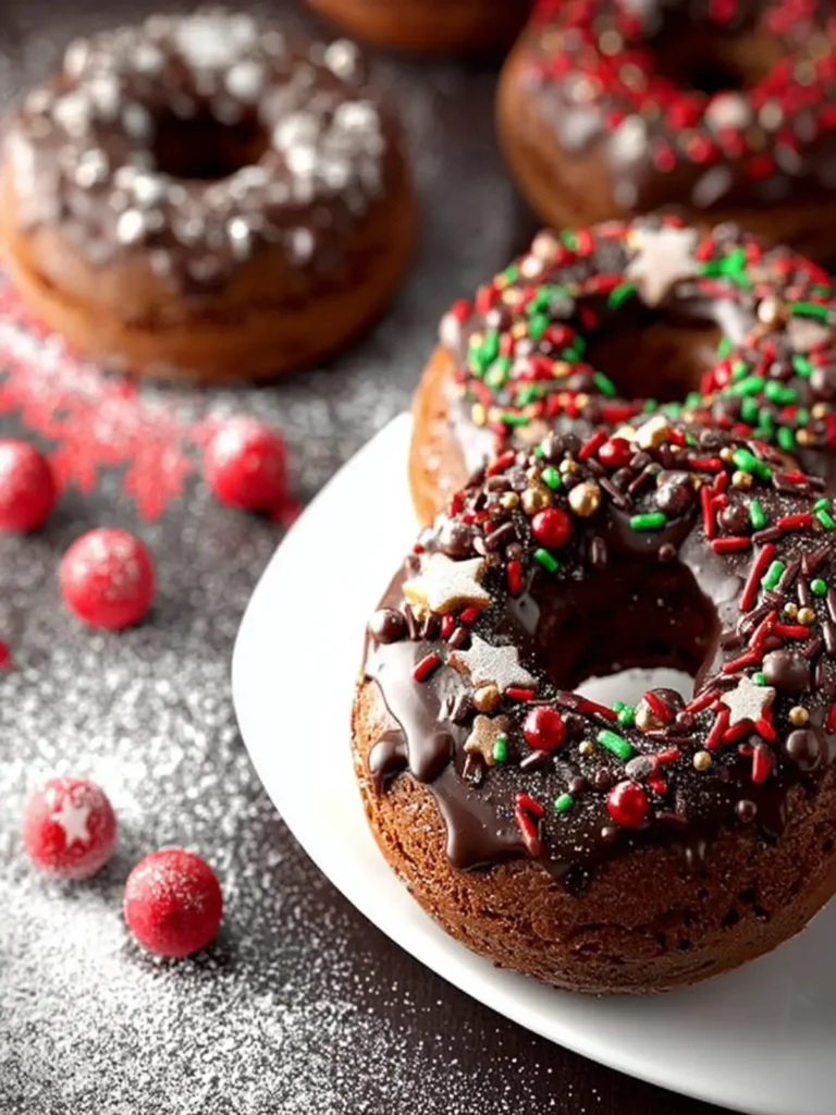 Chocolate Gingerbread Baked Doughnuts First Image