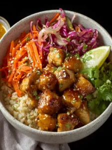 Healthy Hot Honey Chicken Bowls First Image