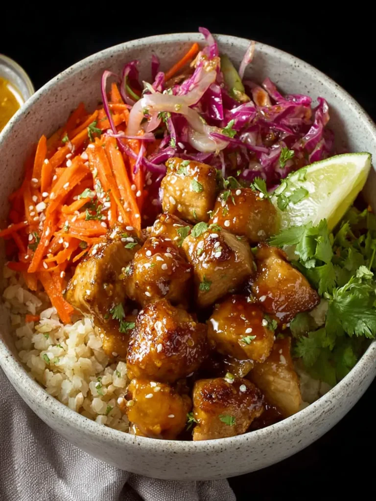 Healthy Hot Honey Chicken Bowls First Image
